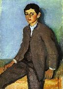 August Macke Farmboy from Tegernsee oil